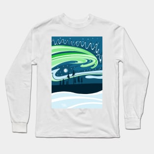 Dancing Northern lights in the sky Long Sleeve T-Shirt